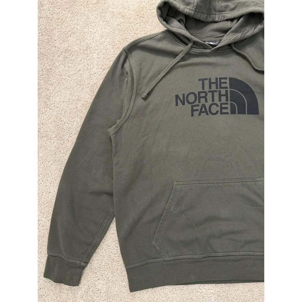 The North Face Half Dome Pullover‎ Hoodie Olive Green Size Large Kangaroo Pocket